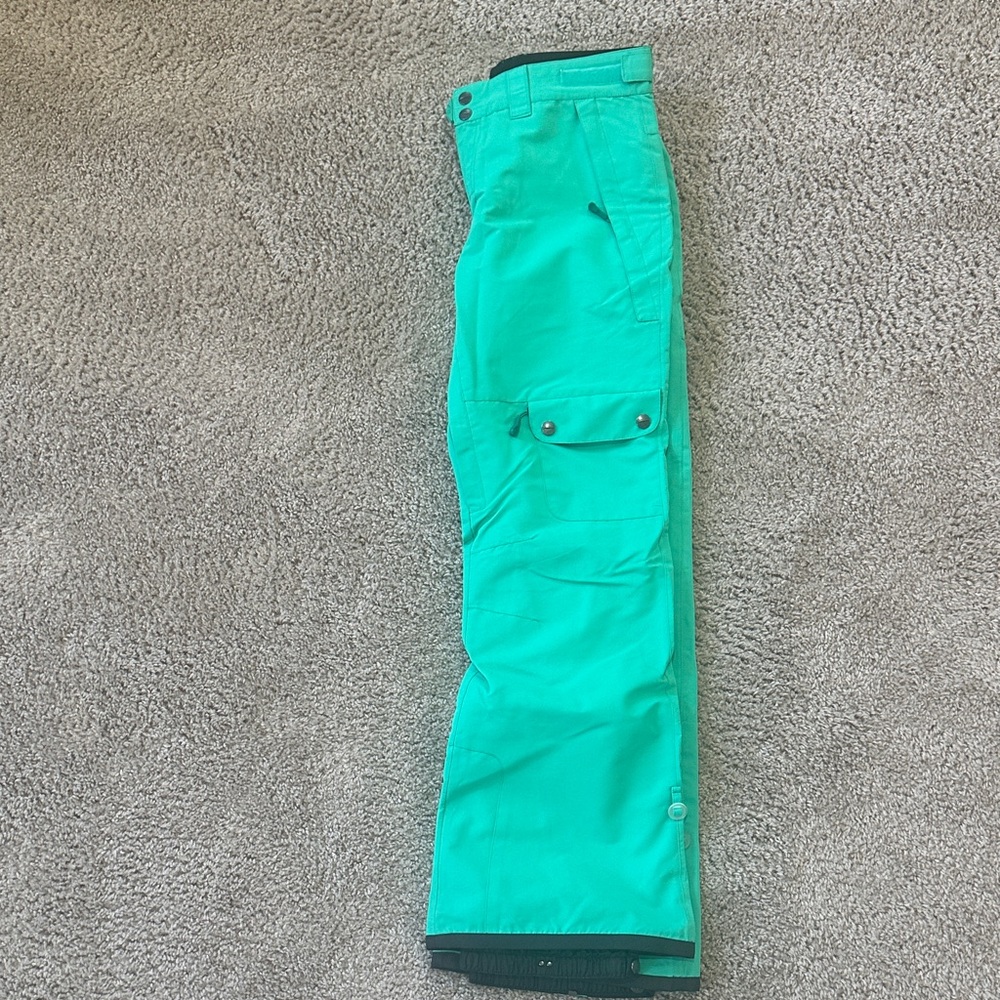 Liquido Teal Green Cargo Snow Pants